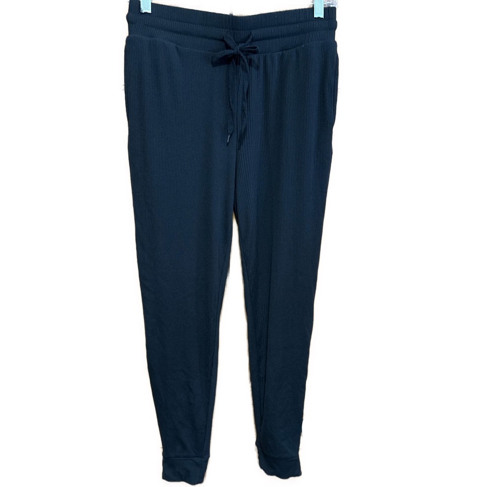 Women’s Juniors Large Shosho Black Ribbed Jogger Pants